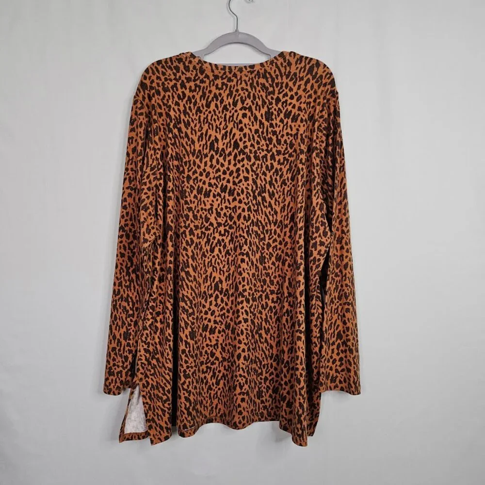 NWT LANE BRYANT Tunic Top BROWN ANIMAL CHEETAH Print size 22/24 Casual Basic - Picture 8 of 9